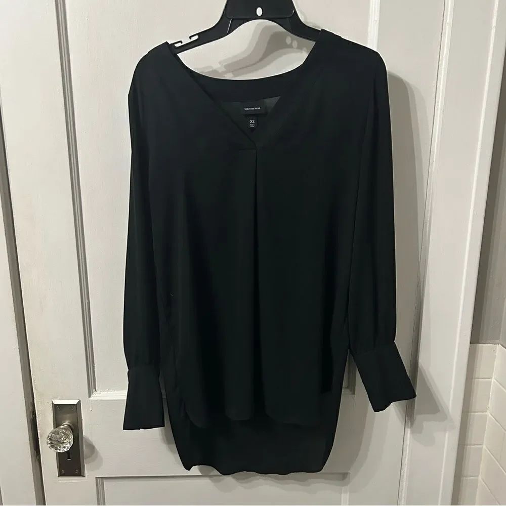 Who What Wear Black Blouse with Long Sleeves
